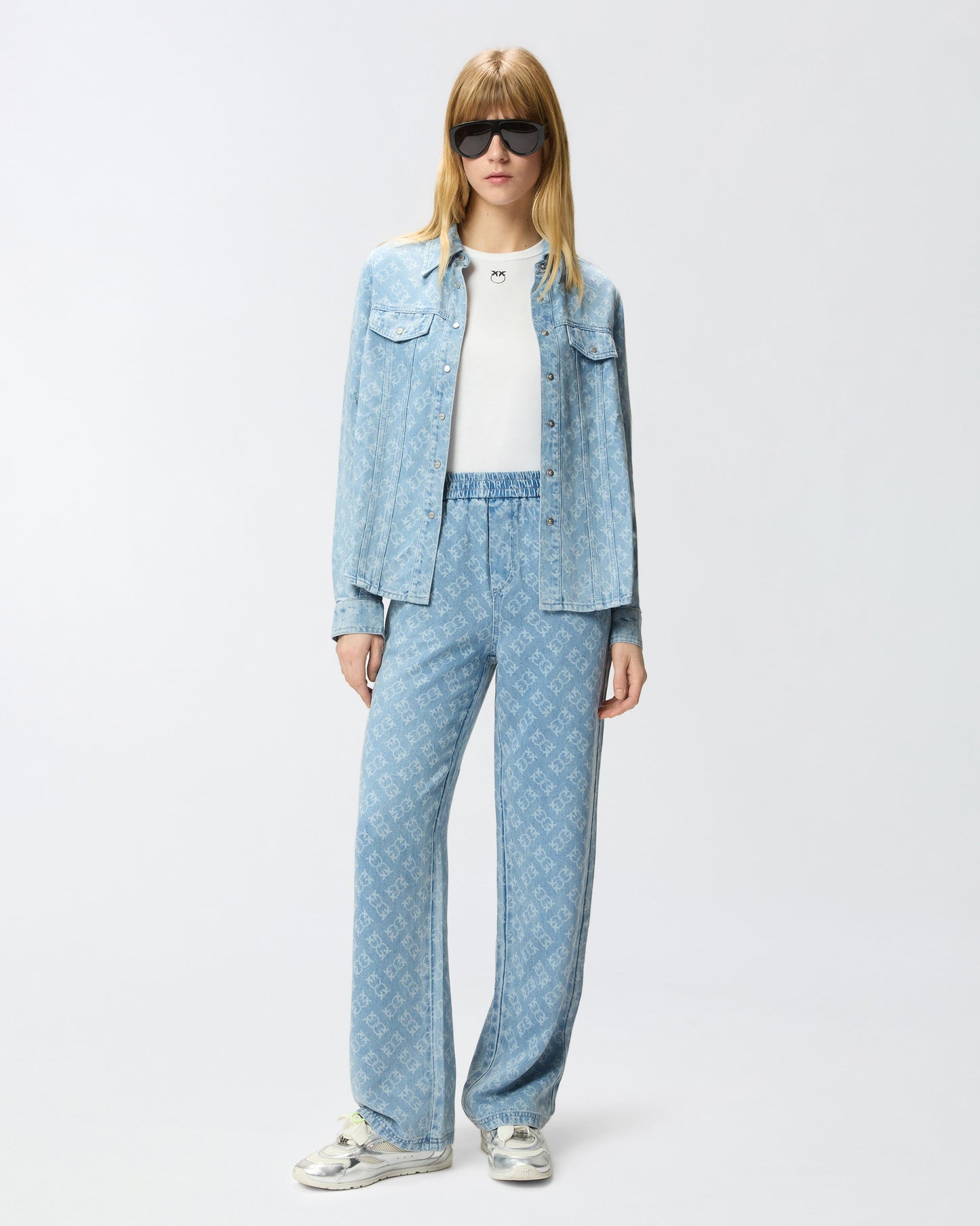 Denim shirt with Love Birds logo