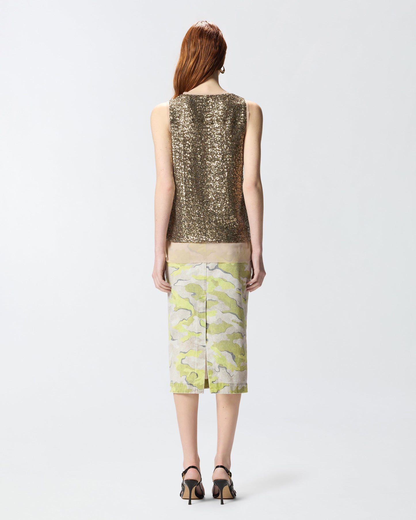Fully sequinned vest top