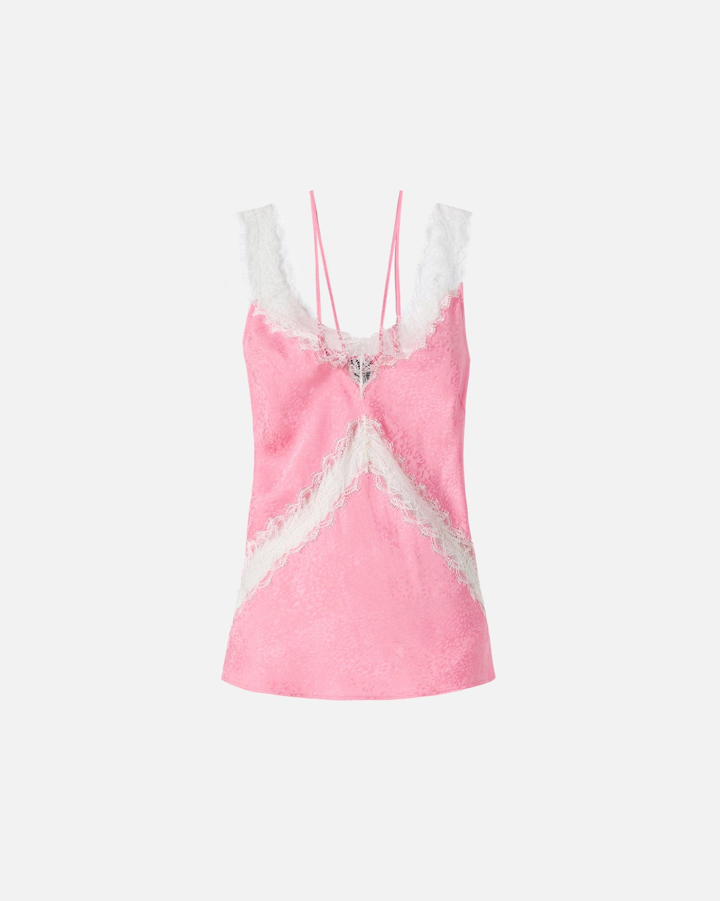 Spotted lingerie top with lace