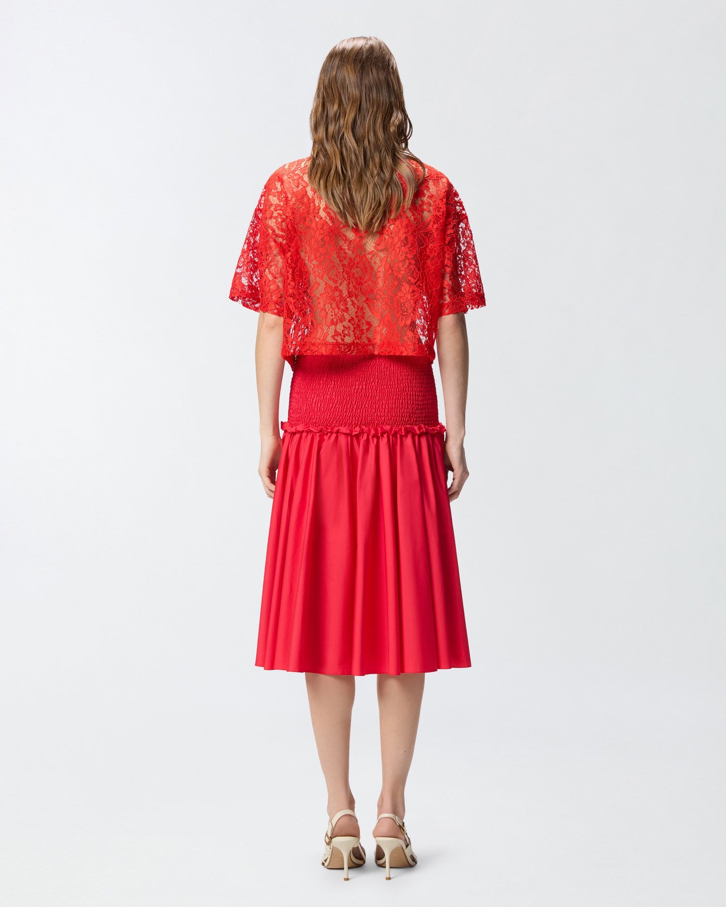 Midi skirt with elasticated band