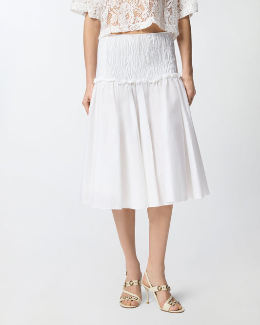 Midi skirt with elasticated band