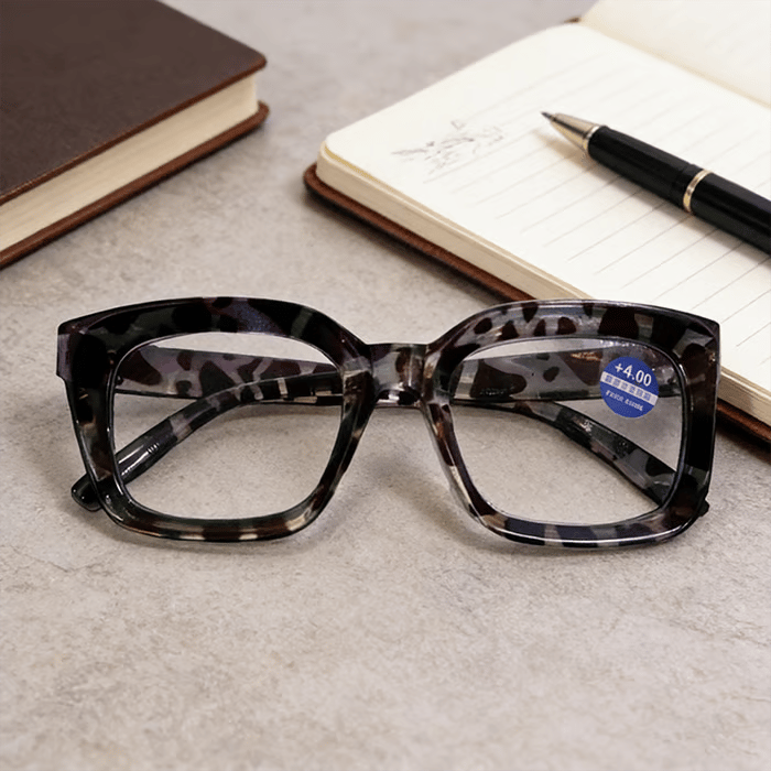 Tortoiseshell Reading Glasses-Blue Light Blocking Oversized Square Readers