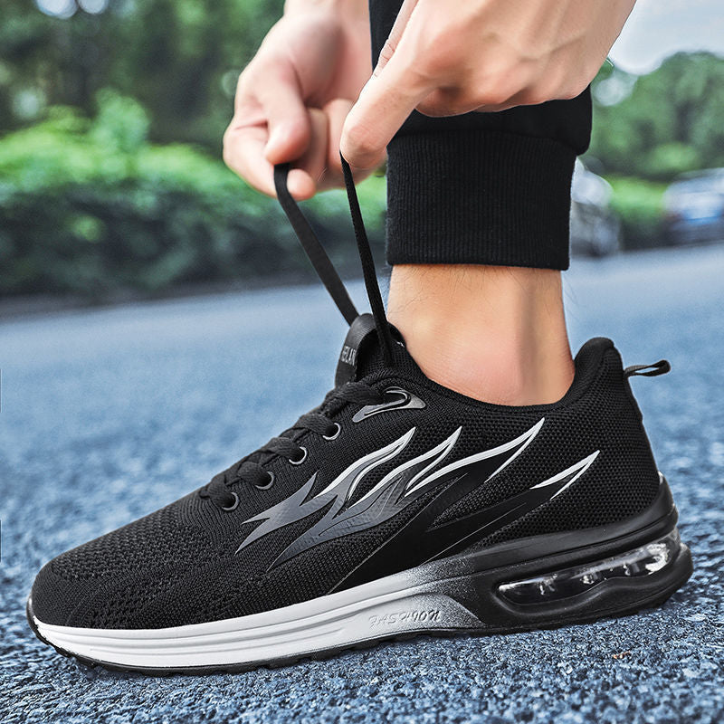 Atmungsaktive Herren-Laufschuhe mit weicher Sohle und Flammenmuster