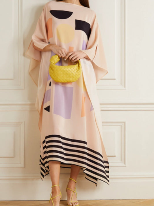 Pink Marshmallow Stripe Caftan