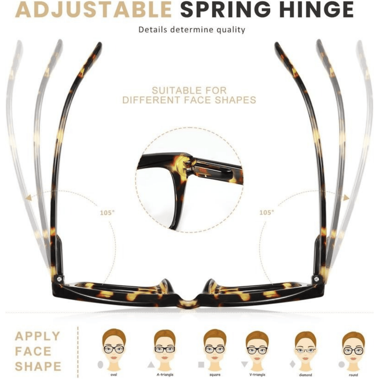 Tortoiseshell Reading Glasses-Blue Light Blocking Oversized Square Readers