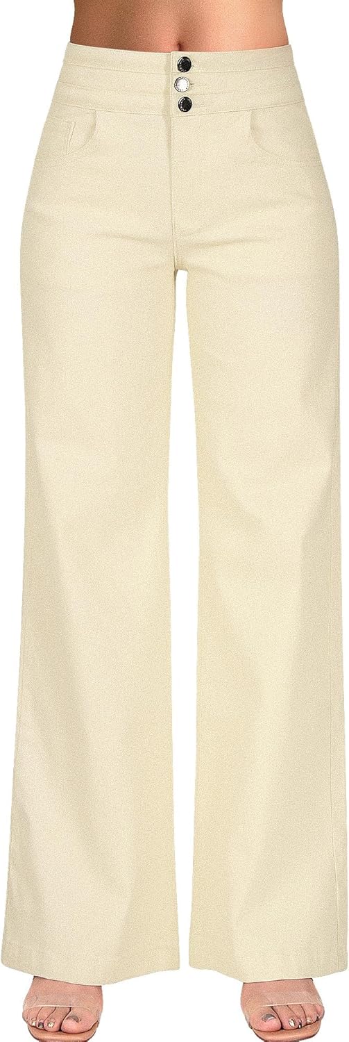 roswear Damen Wide Leg Jeans Lässige High Waist Stretch Baggy Loose Denim Hose