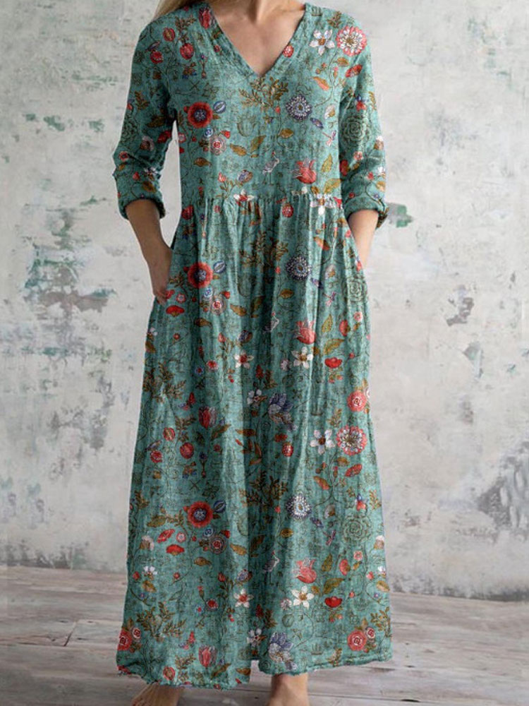 Damen Retro Blumenkleid