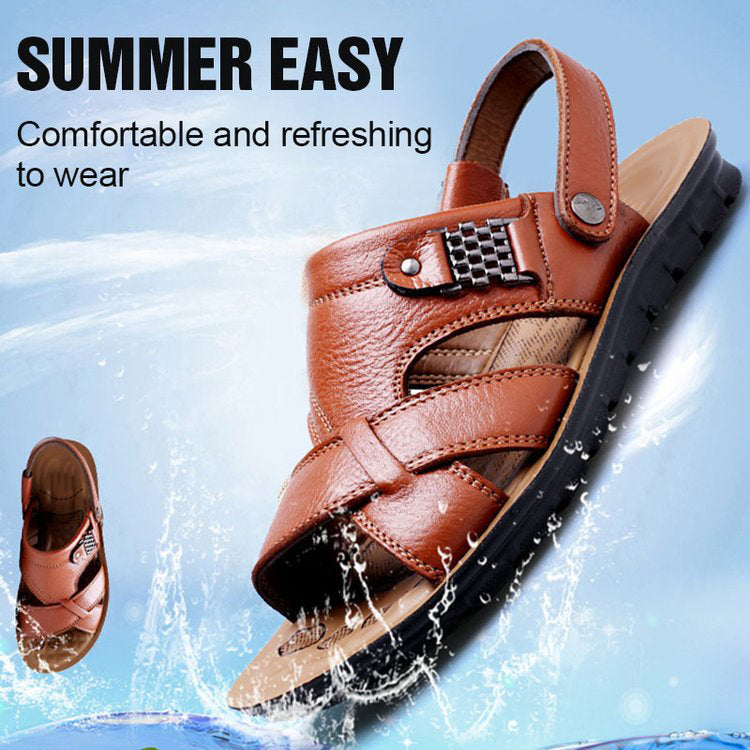 Herren Outdoor-Sandalen aus Rindsleder mit doppelter Funktion
