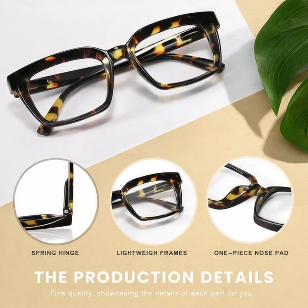 Tortoiseshell Reading Glasses-Blue Light Blocking Oversized Square Readers