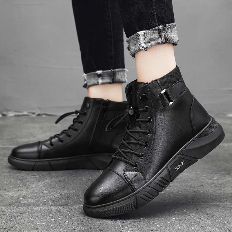 Herrenstiefel aus echtem Leder | Lässig & Vielseitig | Wasserdicht & Gefüttert