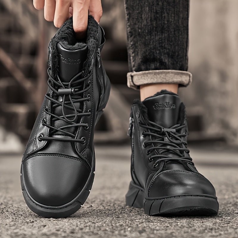 Herrenstiefel aus echtem Leder | Lässig & Vielseitig | Wasserdicht & Gefüttert