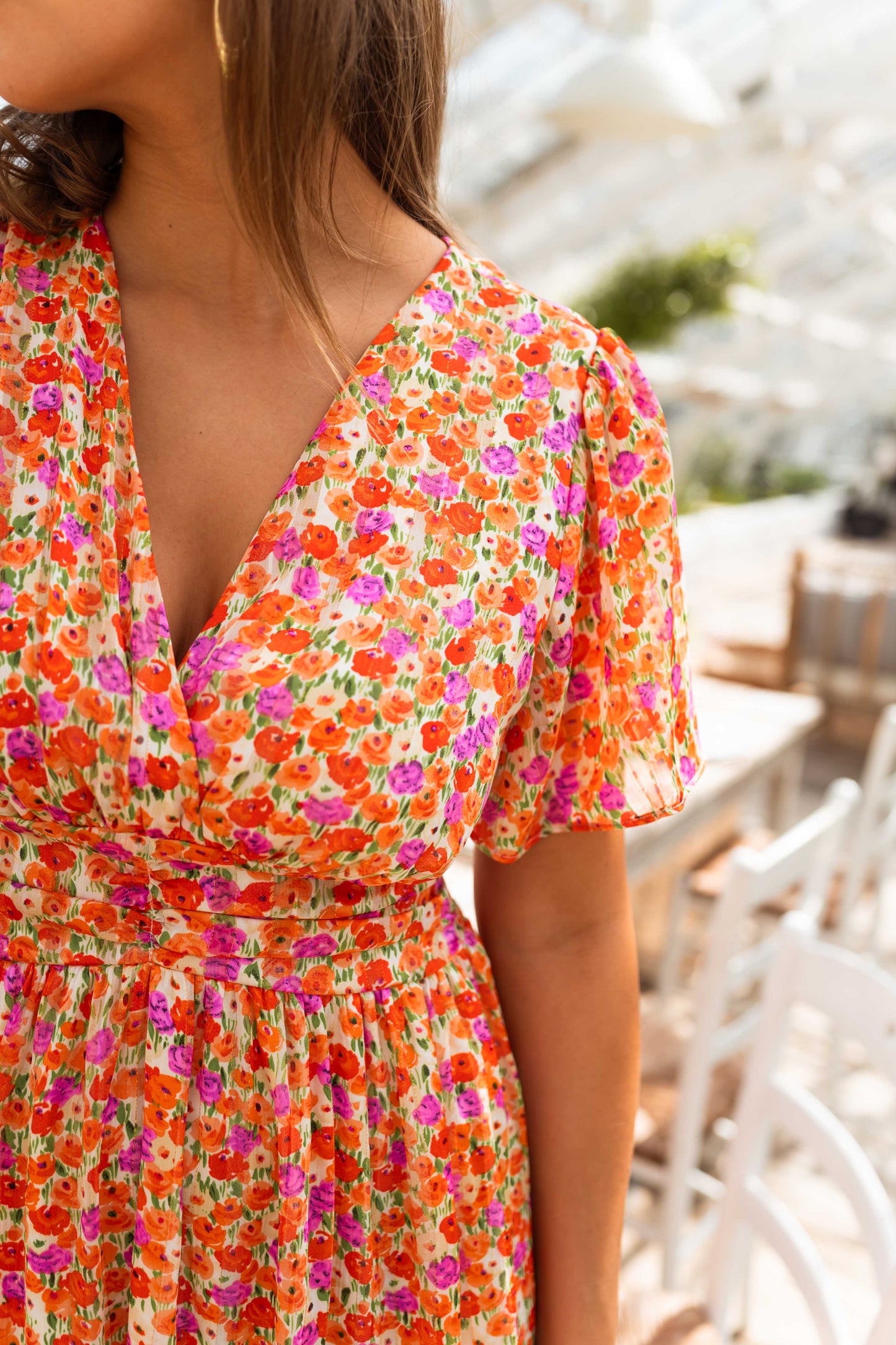 🔥Bis zu 69% RABATT heute🔥Damen Sommer 2025 Elsie Klassisches V-Ausschnitt Blumenkleid