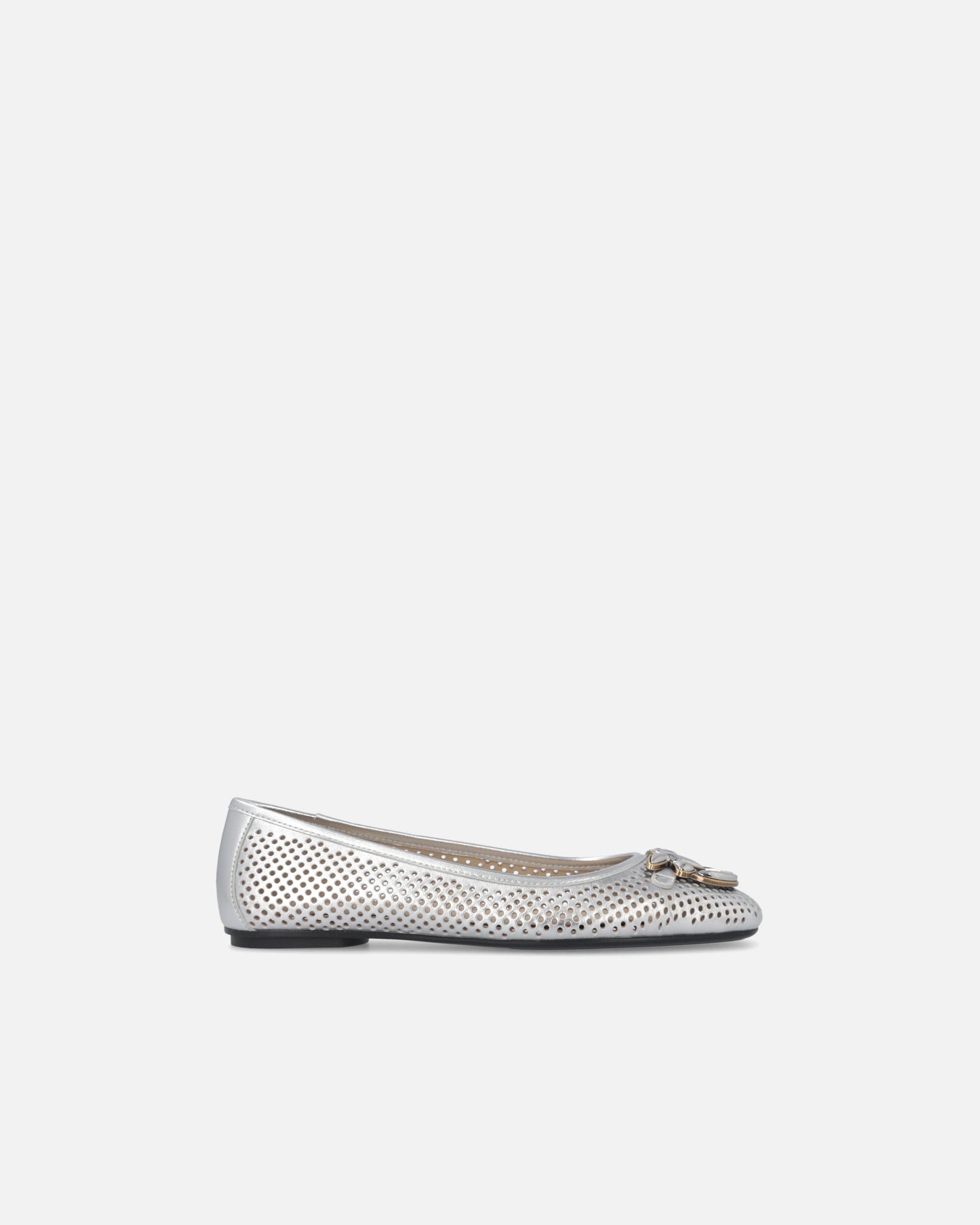 Perforated ballerinas in laminated nappa leather