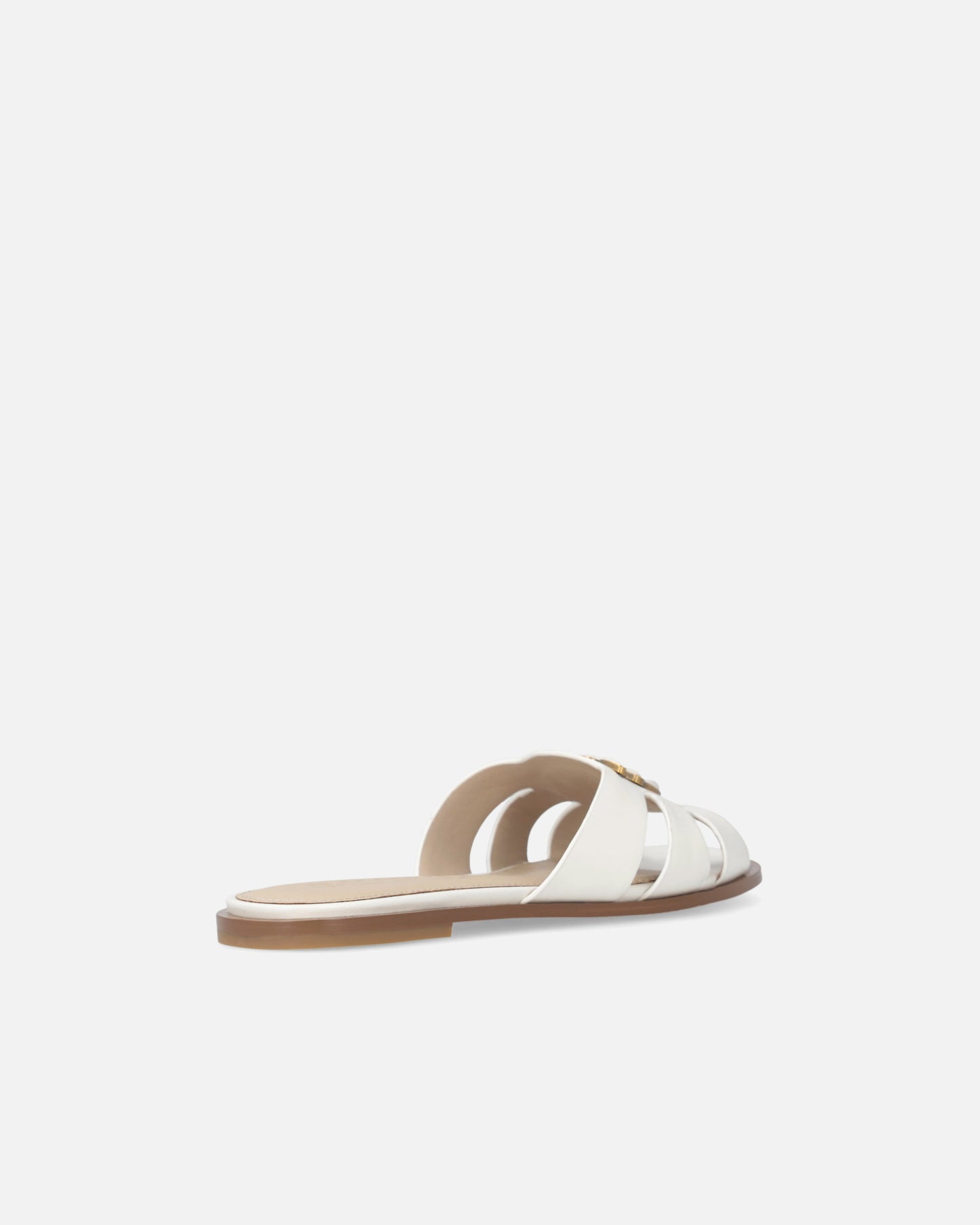 Leather slip-on sandals with Love Birds logo