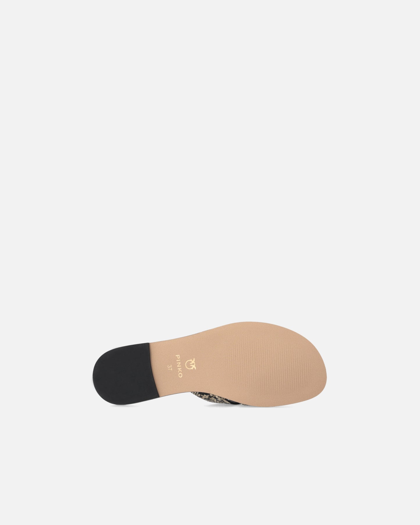 Leather slip-on sandals with python print and Love Birds logo