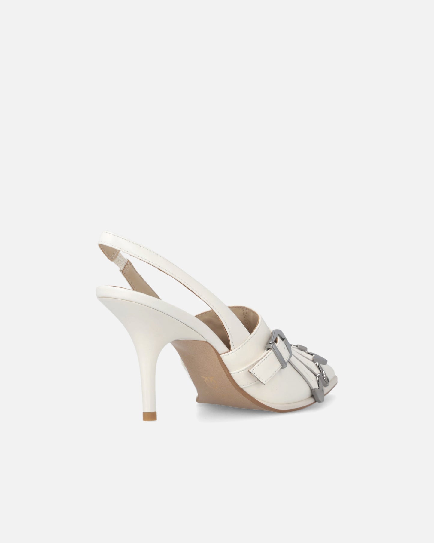 Leather slingbacks with saddlery-inspired details