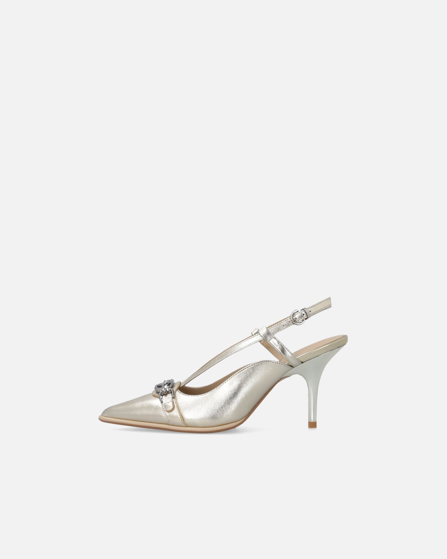 Laminated nappa slingbacks