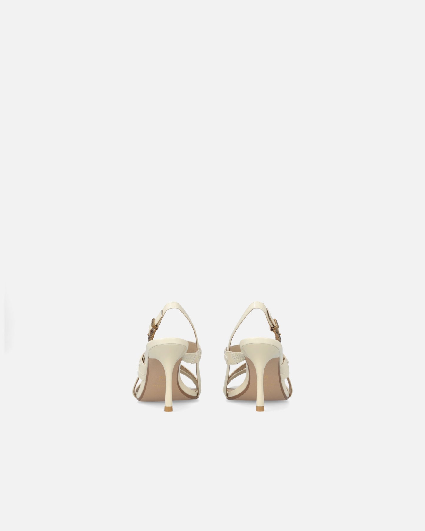 High slingback sandals with straps and studs