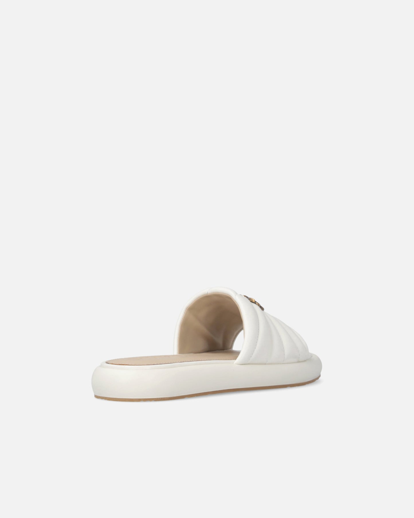Perforated nappa leather slip-on sandals with Love Birds logo