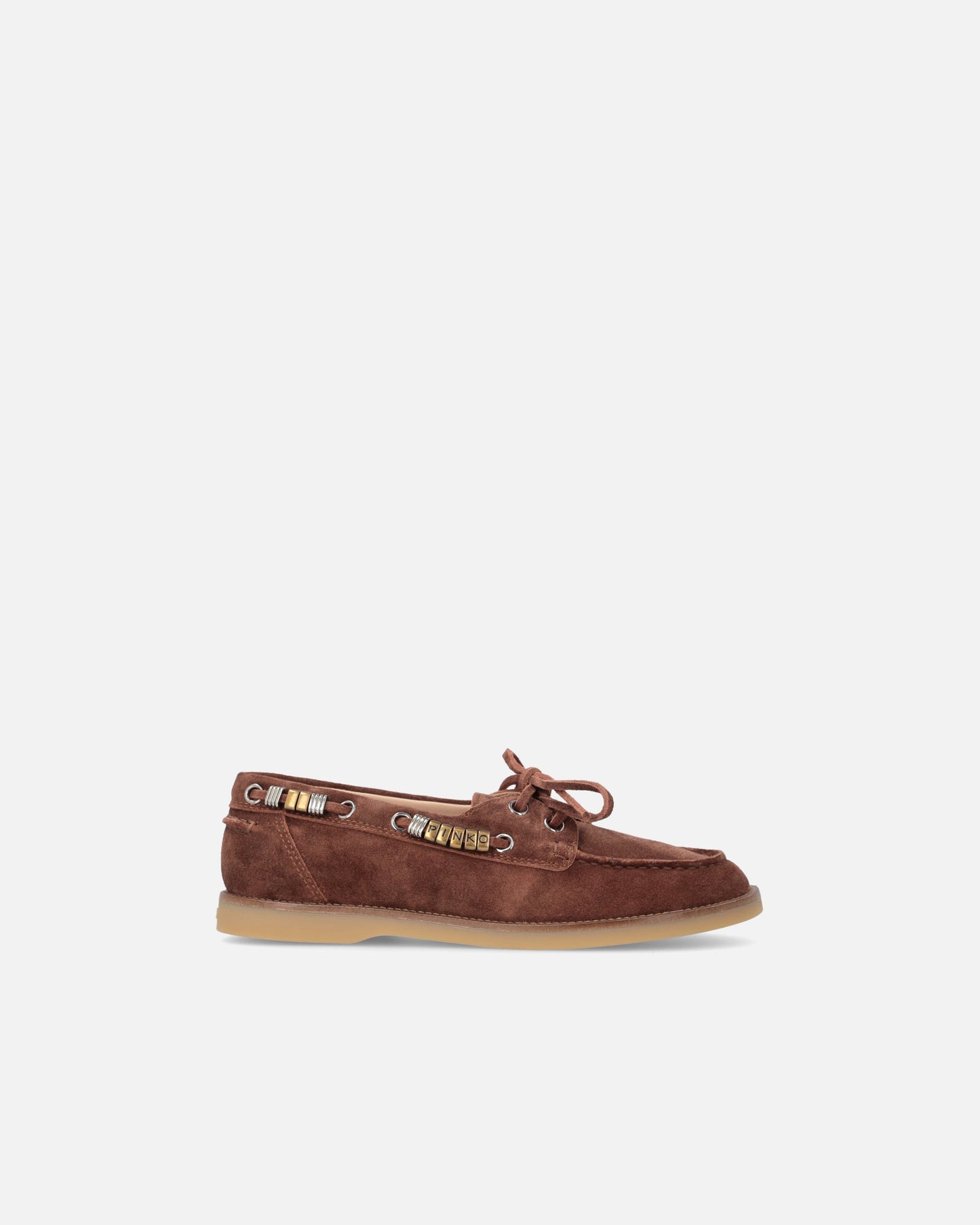 Suede moccasins with jewel details