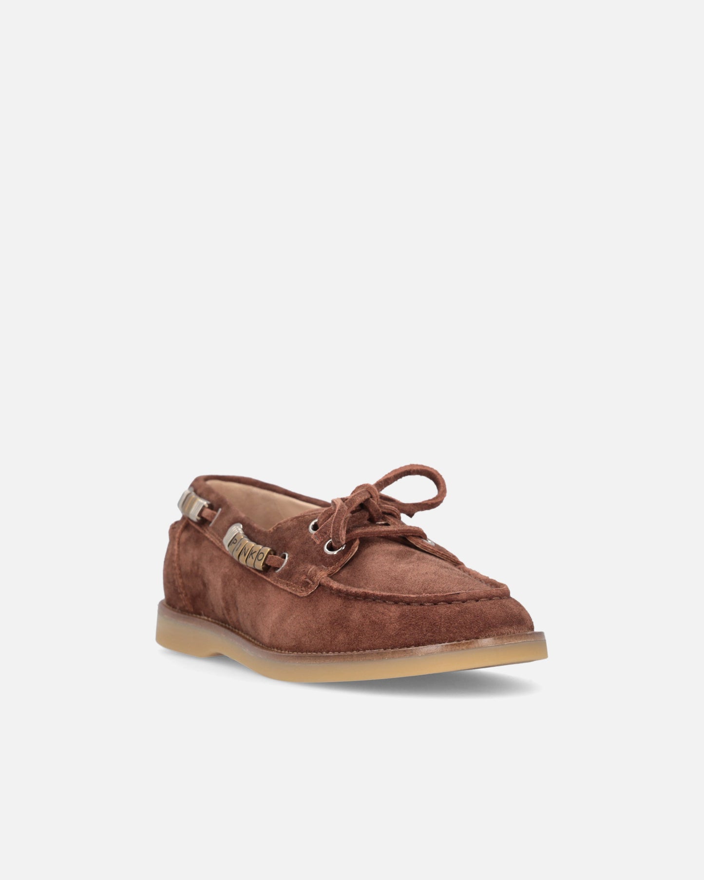 Suede moccasins with jewel details