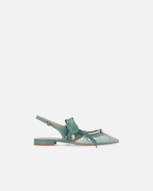 Slingback ballerinas with ties