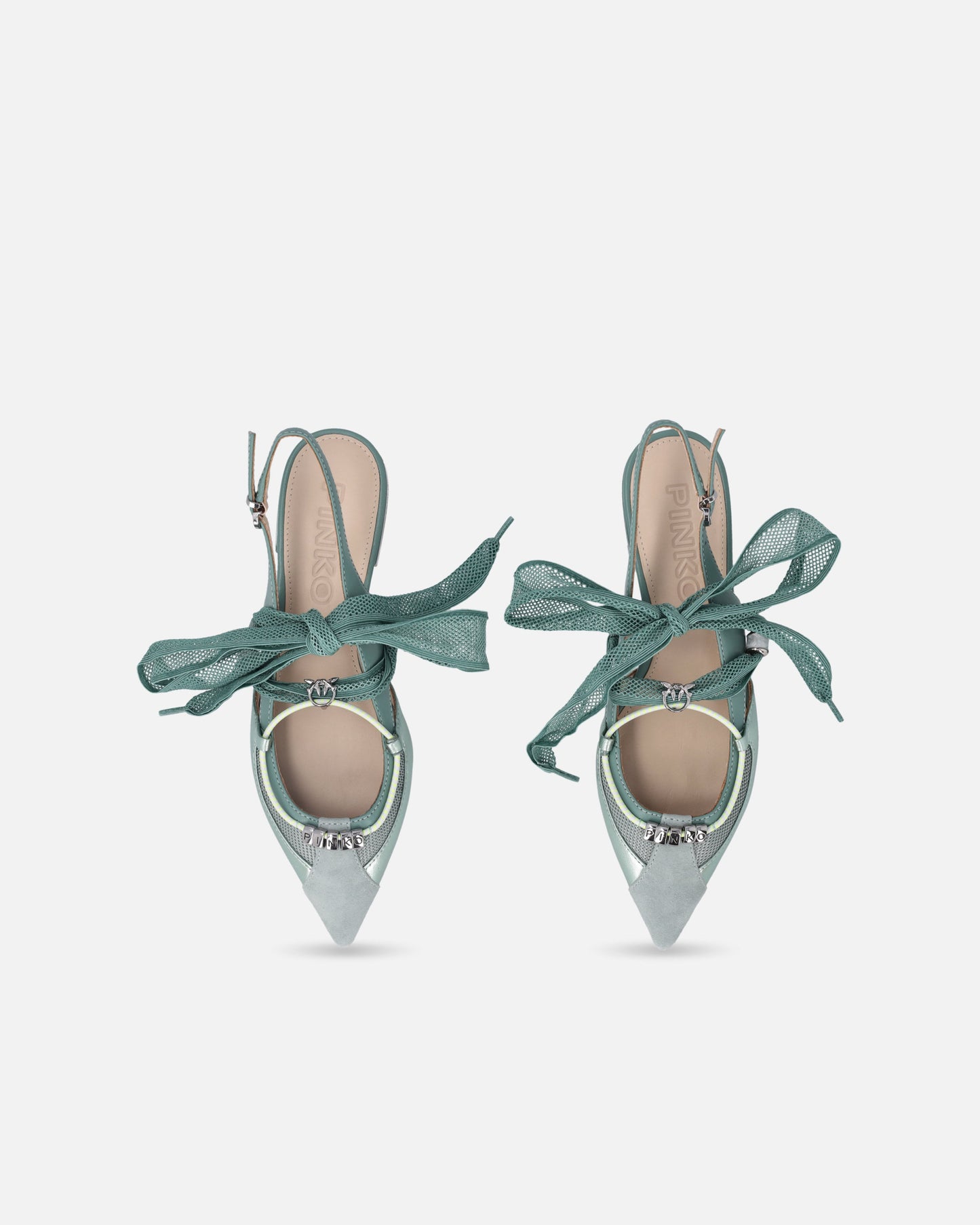 Slingback ballerinas with ties