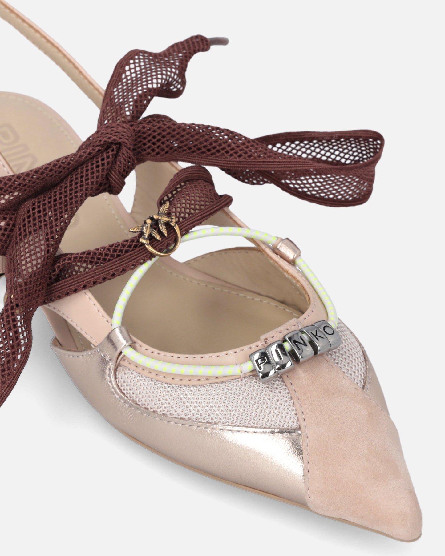 Slingback ballerinas with ties