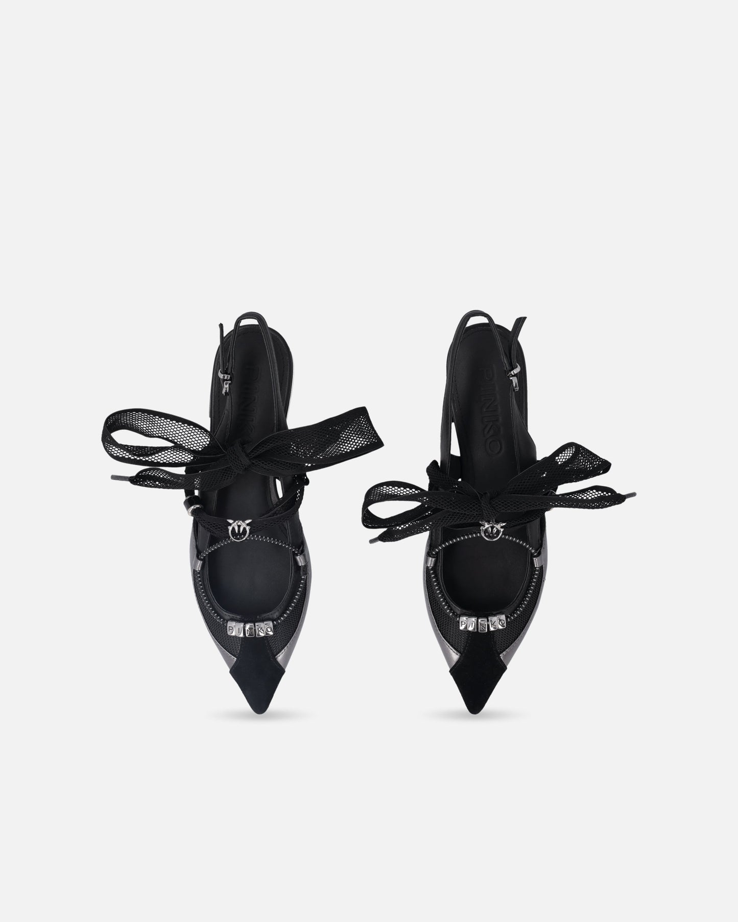Slingback ballerinas with ties