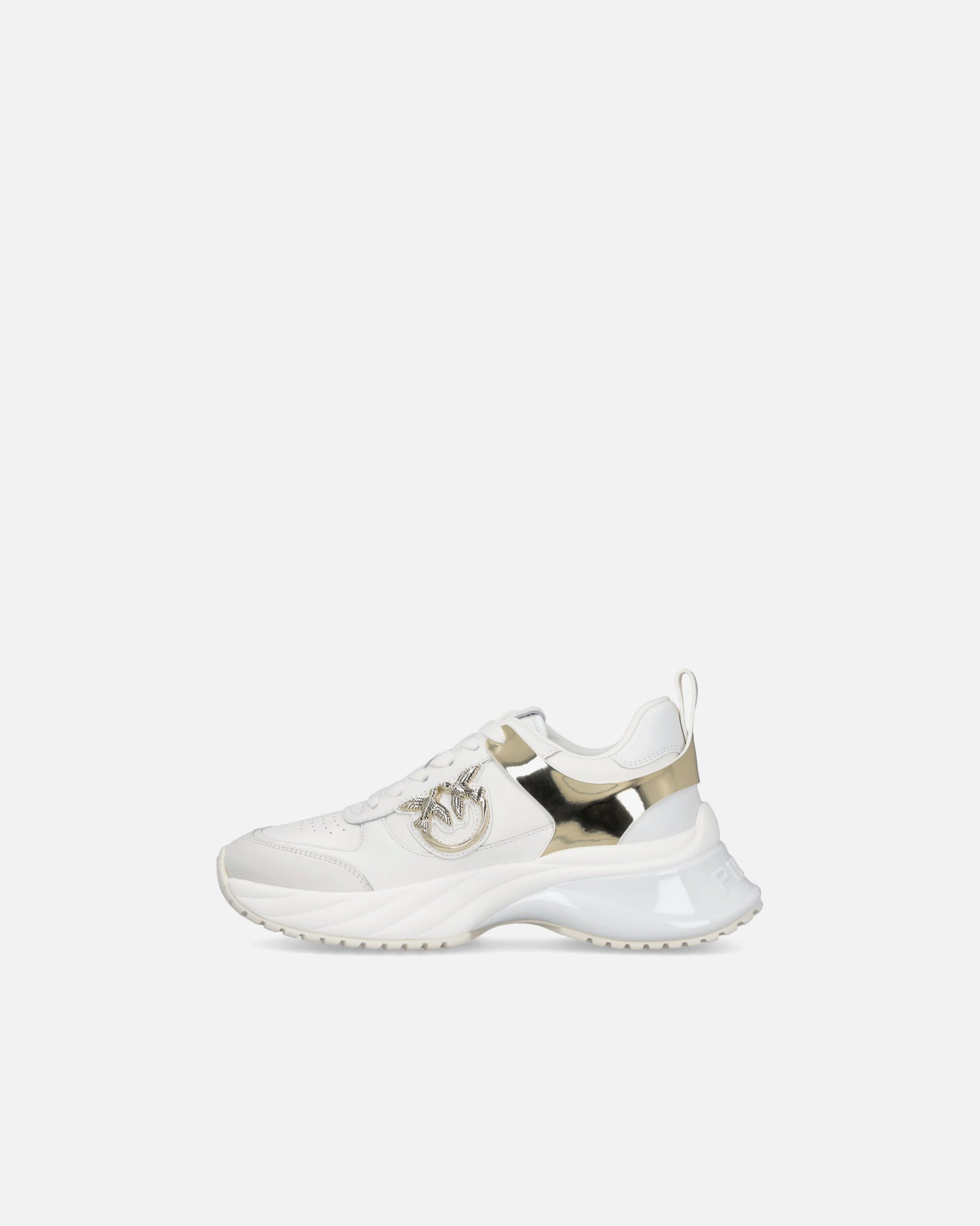 Ariel leather-effect sneakers with mirror detailing
