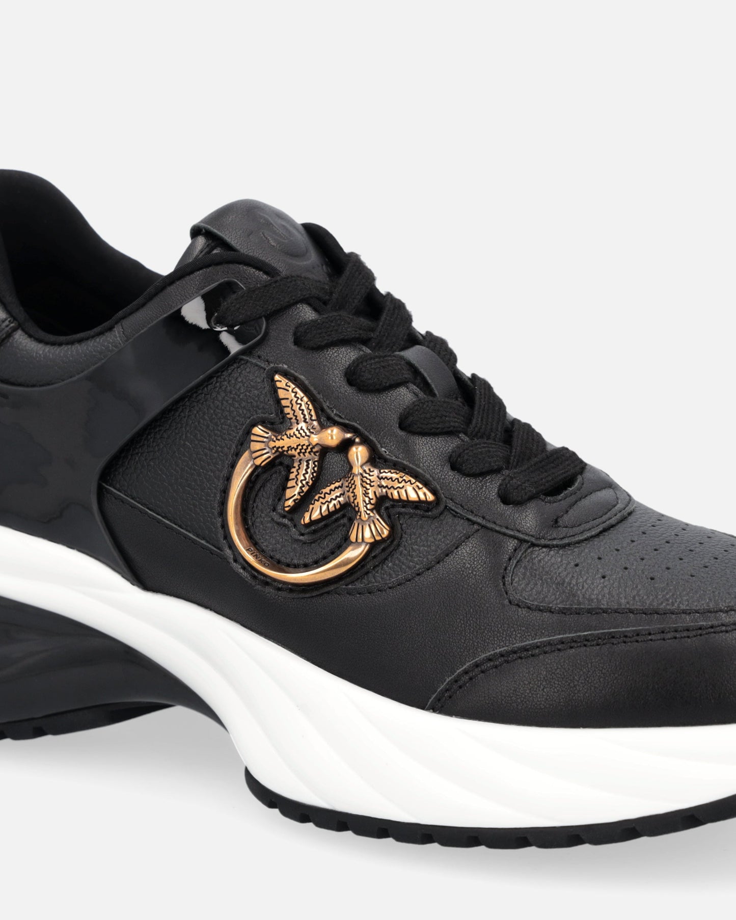 Ariel leather-effect sneakers with mirror detailing