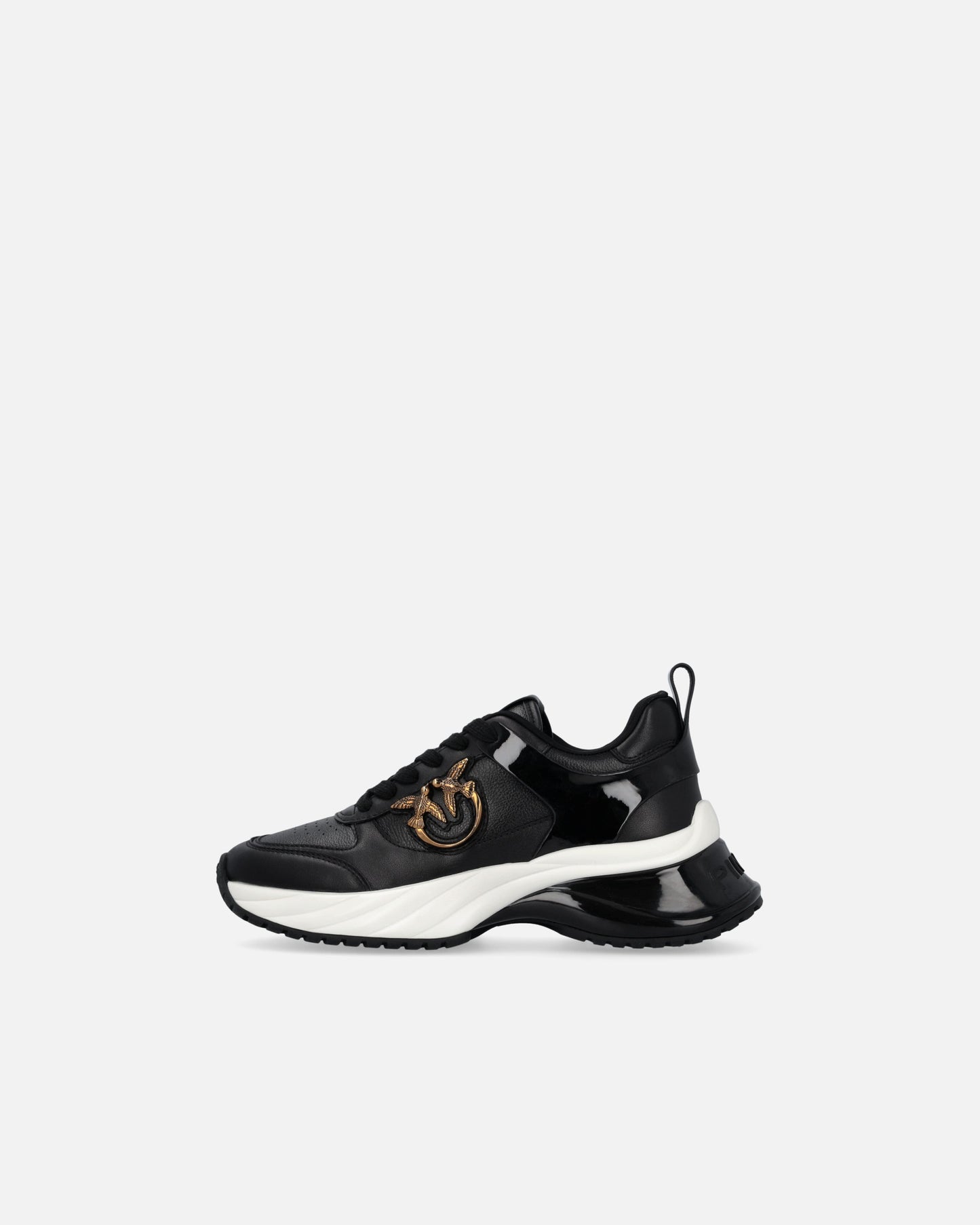 Ariel leather-effect sneakers with mirror detailing