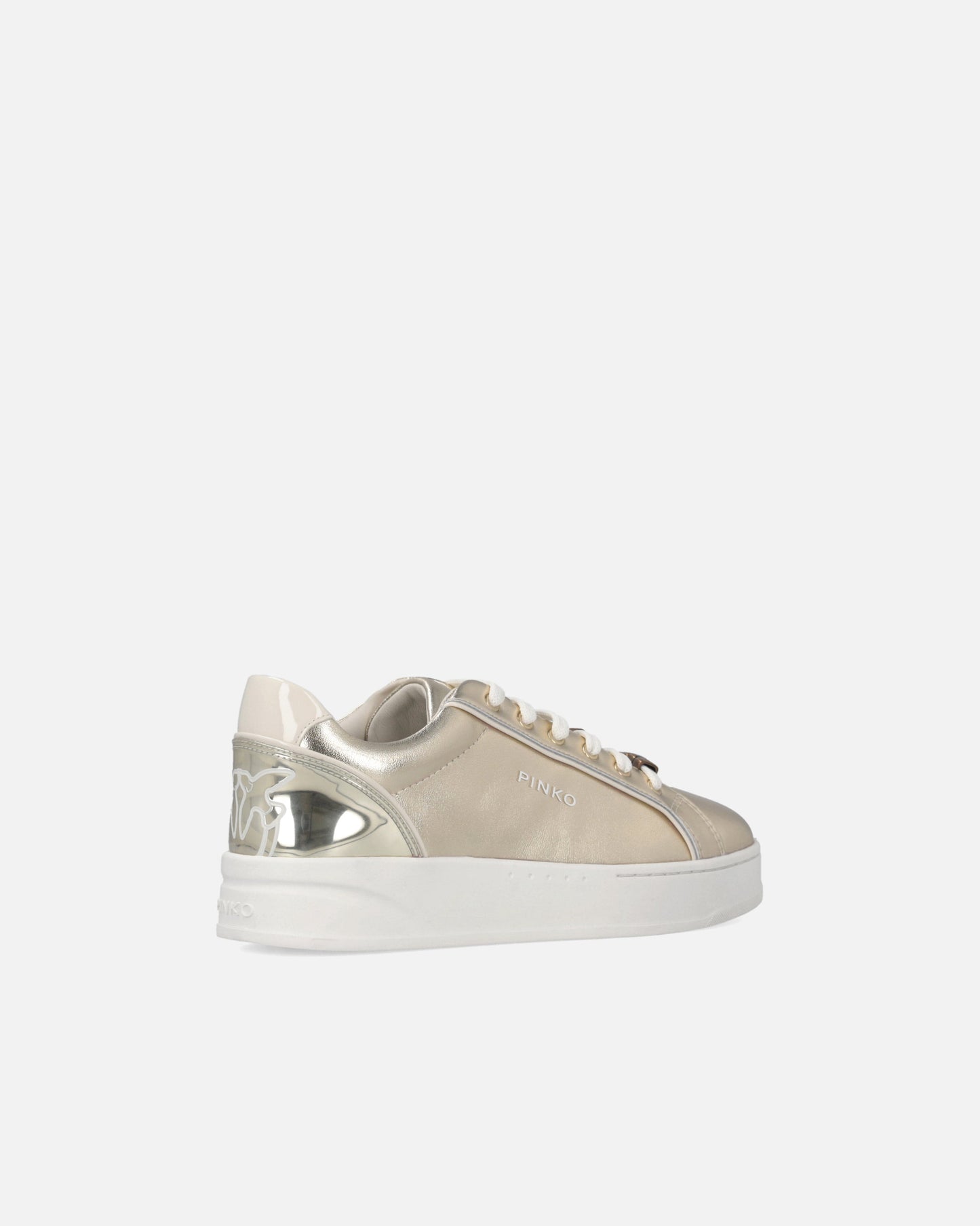 Laminated sneakers with logo