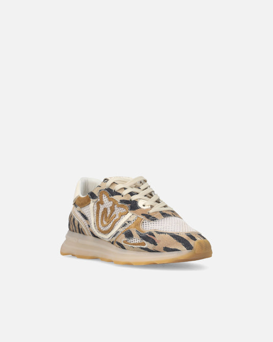 Sneakers with Love Birds logo and animal print