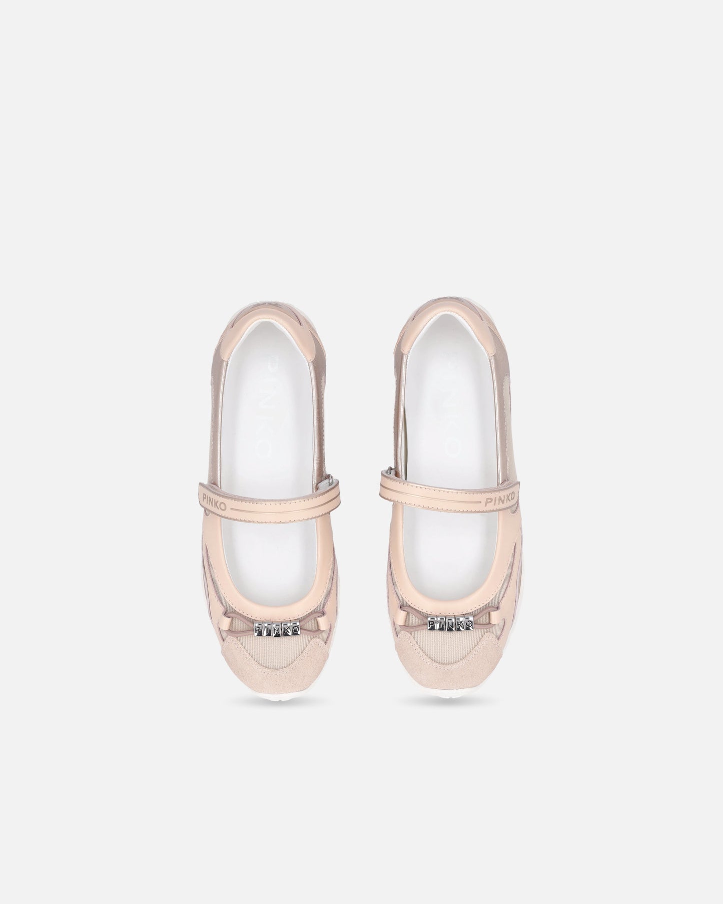 Sporty ballet flats with inserts and logo lettering
