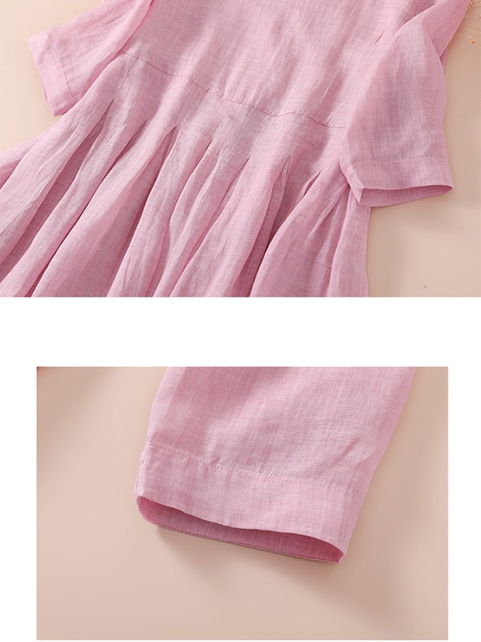 Ramie Festliches Weites Plisseekleid
