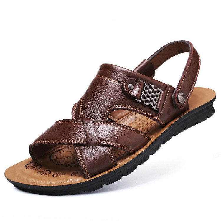 Herren Outdoor-Sandalen aus Rindsleder mit doppelter Funktion