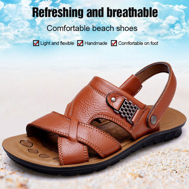 Herren Outdoor-Sandalen aus Rindsleder mit doppelter Funktion