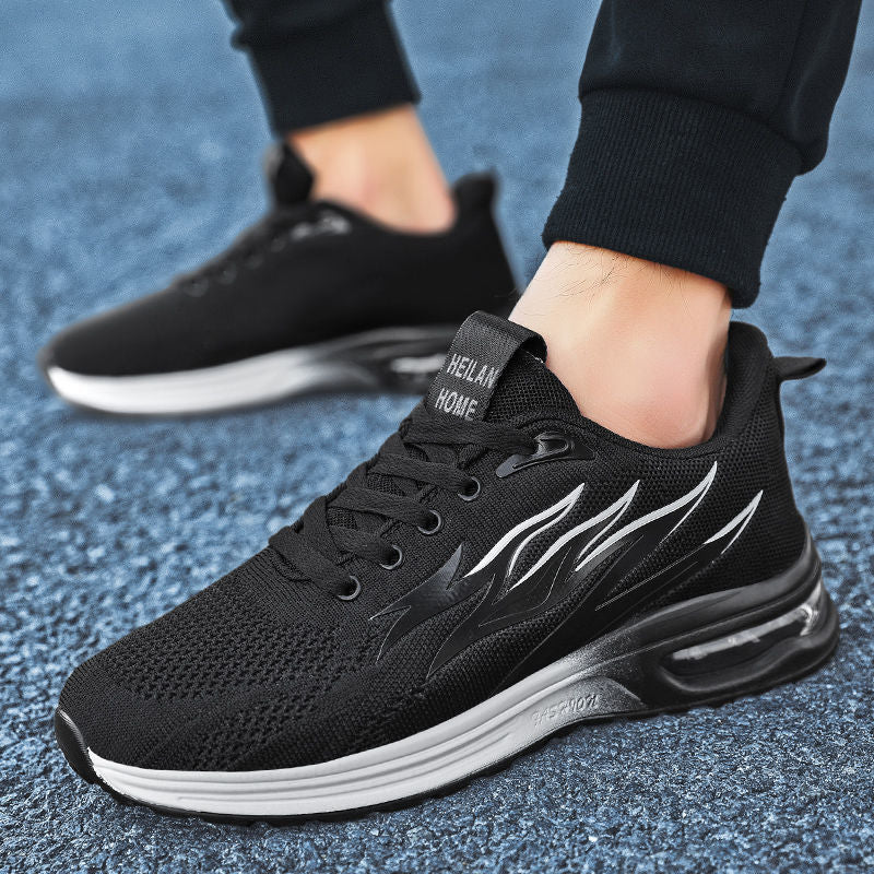 Atmungsaktive Herren-Laufschuhe mit weicher Sohle und Flammenmuster
