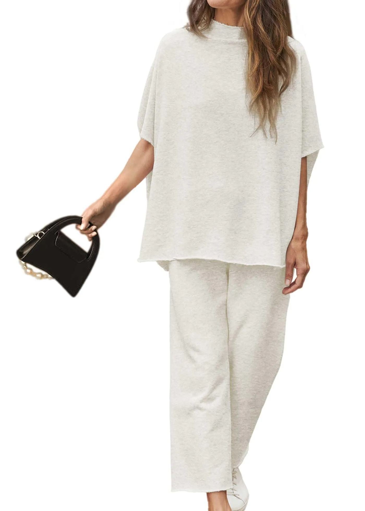 2024 Neues lässiges Fledermausärmel-Pullover-Oberteil und Wide-Leg-Set (Kaufe 2, versandkostenfrei)