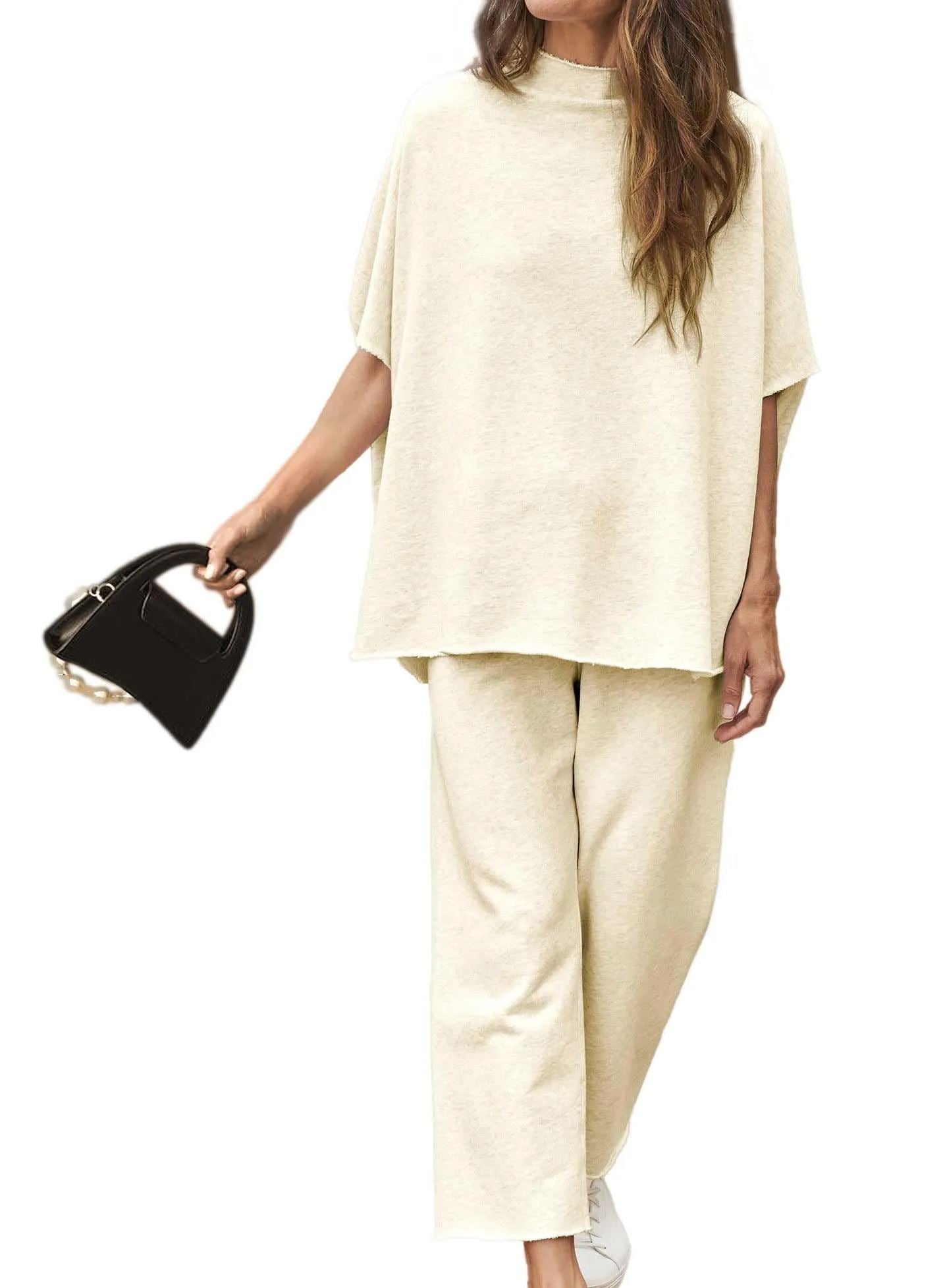 2024 Neues lässiges Fledermausärmel-Pullover-Oberteil und Wide-Leg-Set (Kaufe 2, versandkostenfrei)