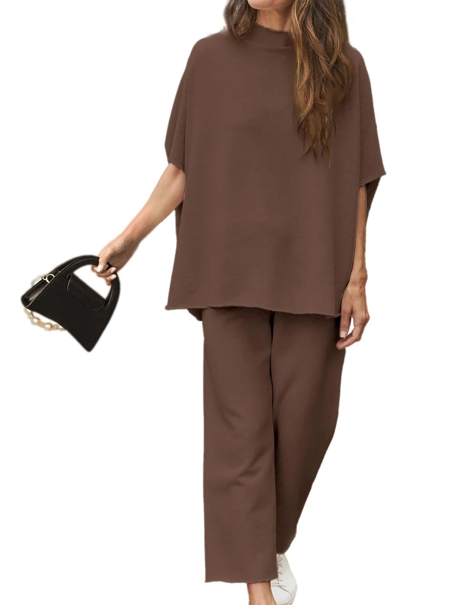 2024 Neues lässiges Fledermausärmel-Pullover-Oberteil und Wide-Leg-Set (Kaufe 2, versandkostenfrei)